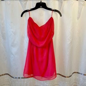 Express Strapless Coral Pink Chiffon XS Dress
